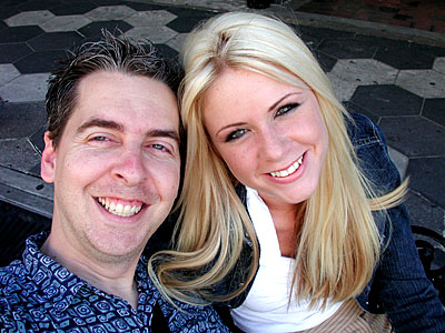 A model named Nicole and I on a break during a shoot in Ybor back in 2002. One advantage that I have in this business is that models like me a lot, I earn their trust, and many of them become friends with me. I am one of the good guys in this business, and of the good guys, I'm one of the best.