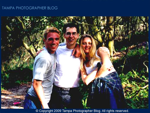 This is an old one, taken just before I turned pro as a photographer, during a modeling photography shootout event with models and another photographer in January 1999. Here I am posing with my two model friends.